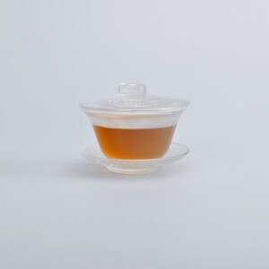 日式茶器 磨砂白琉璃盖碗 泡茶器 敬茶杯 功夫茶具的图片