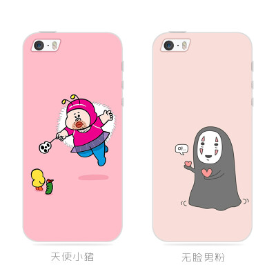 无脸男粉iphone6splus苹果iphone5siphone7plus手机壳硅胶软壳