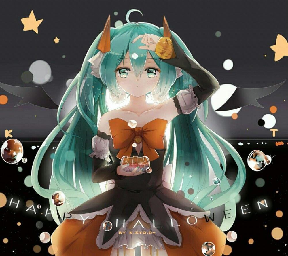 二次元 初音未来 初音 万圣节 v家 hatsune miku vocaloid miku