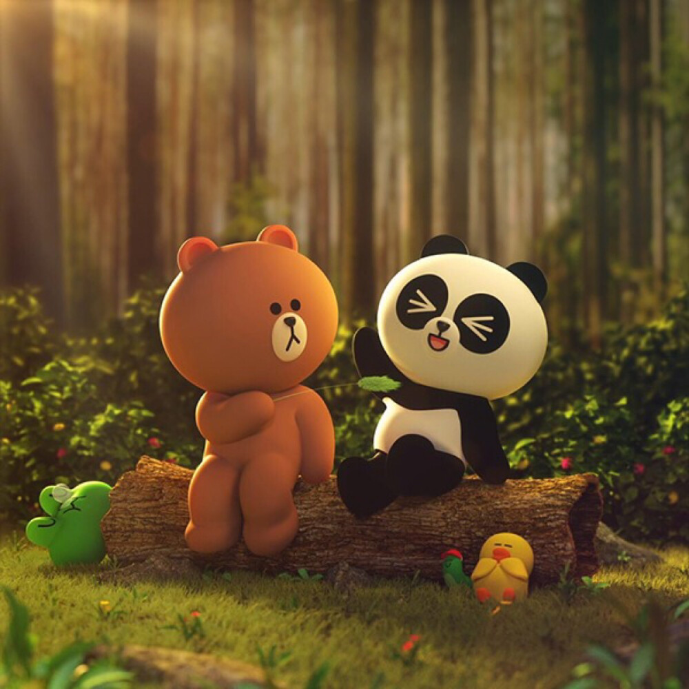 line friends 壁纸 iPhone 可妮兔布朗熊 更多line friends壁纸请关注收藏。