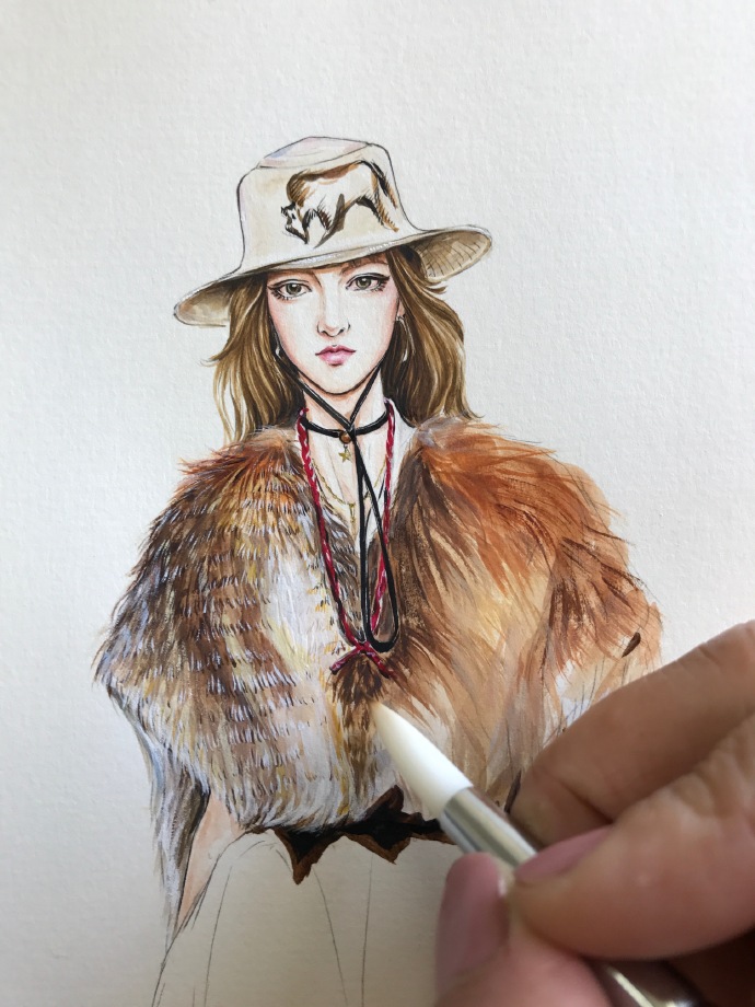 #水彩##水彩教程##手绘##插画##时装画##服装设计手稿##服装彩色效果图##服装设计##皮草##ChristianDior# 2018早春@Dior迪奥 为MariaGraziaChiuri点赞颜料：水彩皮草面料表现——————————@穿针引线官方微博 @手绘插画 ​​​@服装设计时装画手稿 ​​​@手绘时装画 ​​​ ​​​​