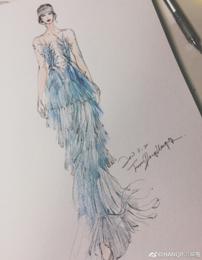 #服装效果图##水彩时装画##dress##Fashion design# ————————————— ​​​​
