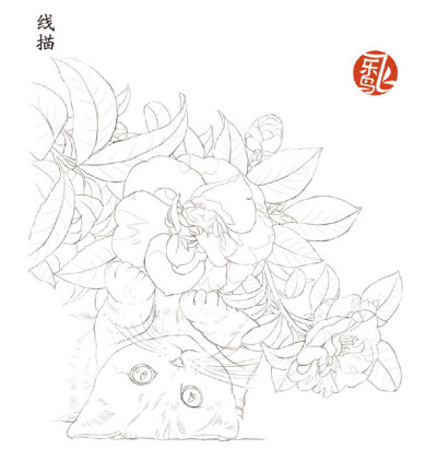 #每天10分钟，跟飞乐鸟学画画# 这周让我们换个方式来画画，每天一部分，完成一幅画作，相信坚持了这么久的你一定能完成哟！今天先来掌握线稿和花朵吧~