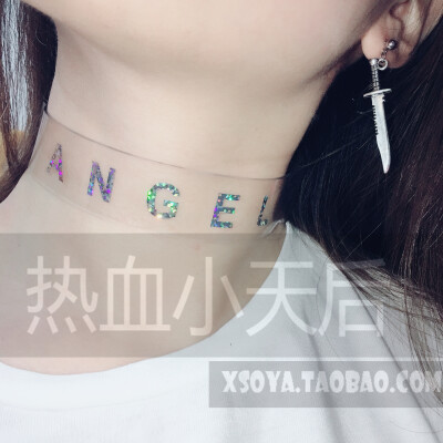 定制 SOYA CHOKER 手作透明天使ANGEL镭射项圈