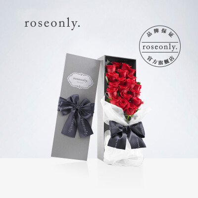 roseonly鲜花玫瑰礼盒经典永续朱砂玫瑰进口玫瑰花节日礼物