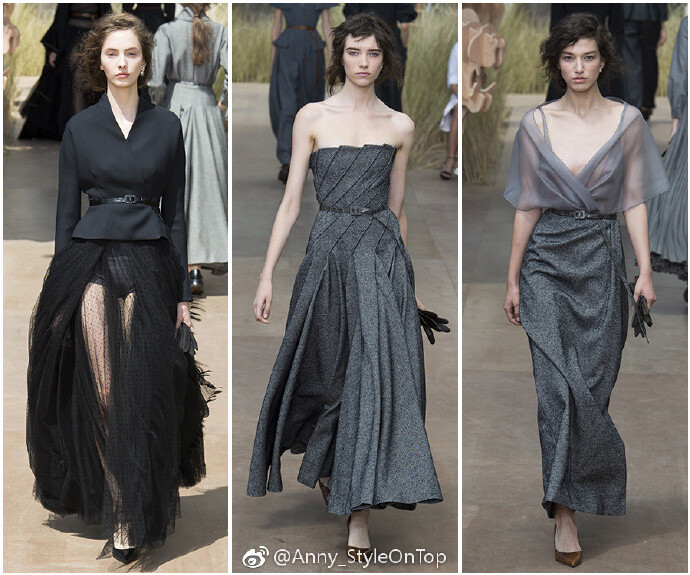 #SOT秀场# Dior Fall 2017 Haute Couture，用高级的灰调，致敬经典。超有质感的系列～ ​​​​