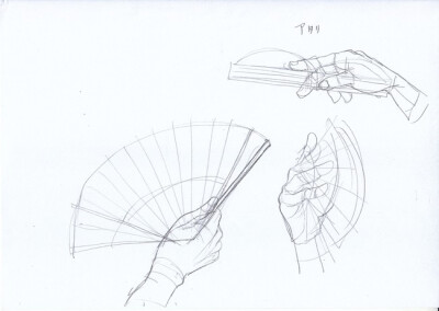 拿扇子&团扇的手部动态集转自P站绘师電気うなぎ(id=9667491)