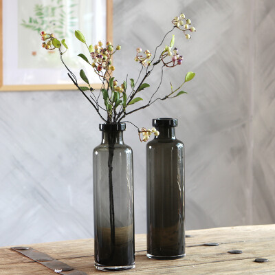 柔软时光欧式烟灰色花瓶花器水培容器创意家居装饰品客厅摆件花艺