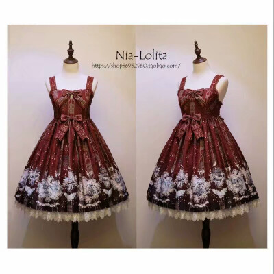 国牌：Nia-Lolita #乌鸦与少年#
两色可选 酒红 jsk