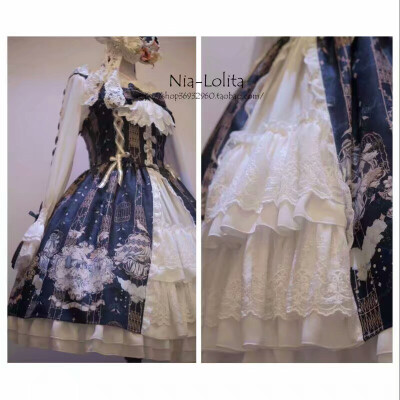 国牌：Nia-Lolita #乌鸦与少年#
两色可选 酒红 绀色 jsk色 细节展示