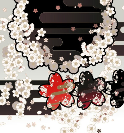 画师模様田制作的樱花柄素材，17P打包分享：O网页链接 密码: ebmk ​​​​
