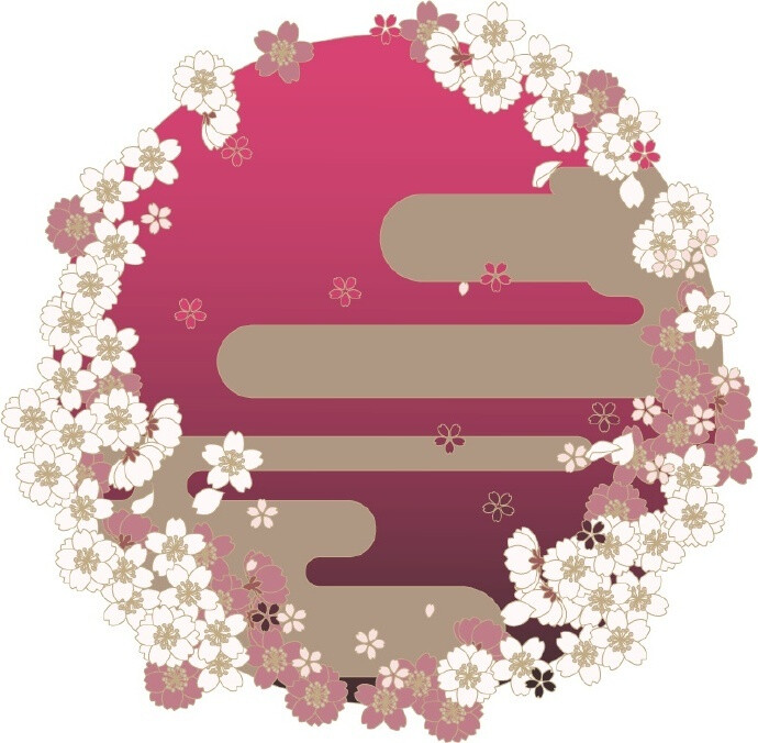 画师模様田制作的樱花柄素材，17P打包分享：O网页链接 密码: ebmk ​​​​