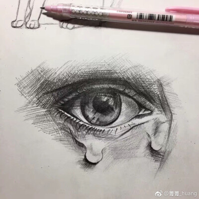 眼睛手绘素描黑白