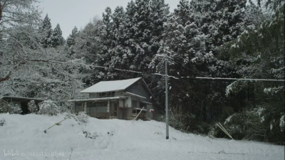 市子房屋的雪景