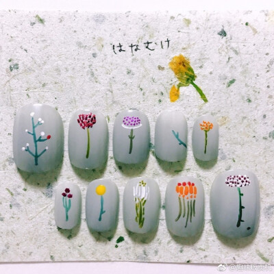 Nails. 日系小清新插画美甲，超治愈的。 ????