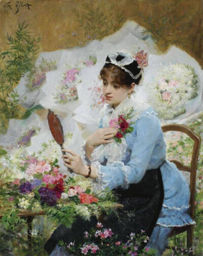19世纪法国画家Victor Gabriel Gilbert笔下描绘的一组美好时代的巴黎花市。 ​​​ ​​​​