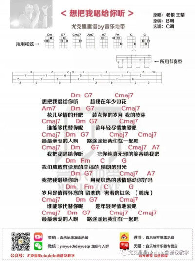 想把我唱给你听尤克里里谱