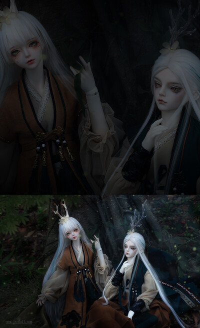 龙魂人形社 限量 BJD SD 娃娃 动漫 玩具 人偶手办 异闻卷轴 魑魅魍魉-山精阿姊阿弟