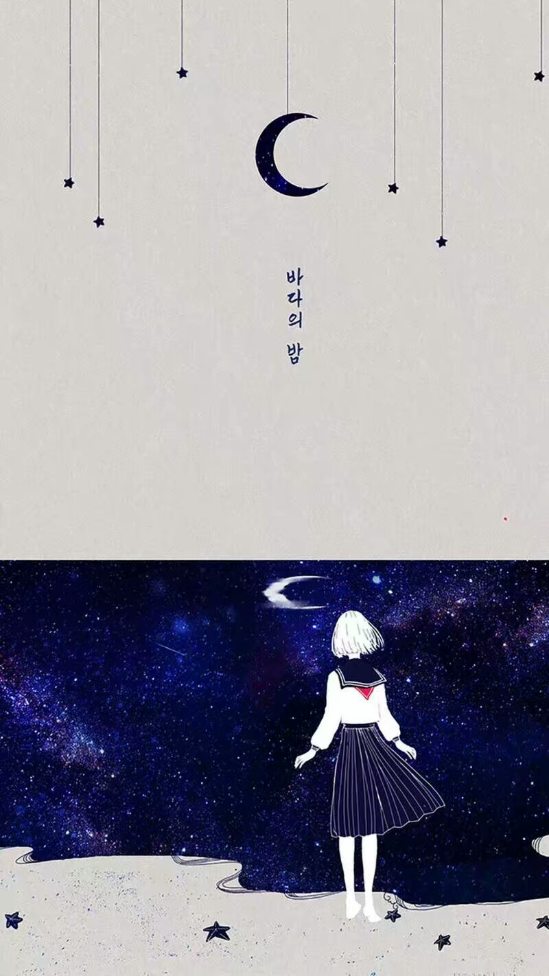 p站 ，独特，侵删，想象力，壁纸，桌面
星空 水手服