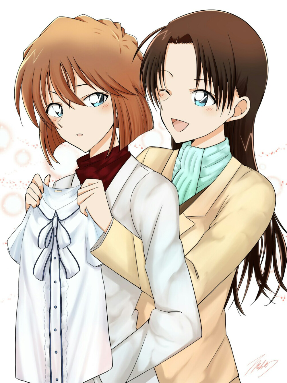 【来源pixiv，侵删】名探偵コナンまとめ
画师：有里ゆり
宫野志保，宫野明美。
动漫/二次元/原创/同人画/手绘/女生头像/壁纸/锁屏/背景/美少女/茶发/短发/傲娇/腹黑/女王