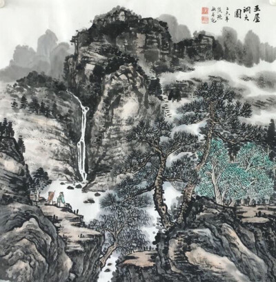 斗方山水