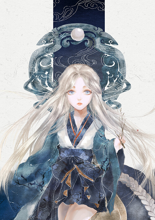 阴阳师 辉夜姬 绘师：归路 本作品pixiv id=63803370