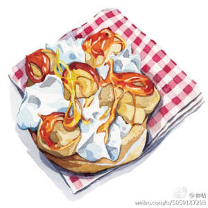 水彩画  食物