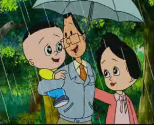 《大头儿子和小头爸爸》由诸多微小而有趣的故事组成，适合儿童观看的动画片。动画片主角大头儿子，小头爸爸和围裙妈妈组成的一个平凡的三口之家，他们是中国现代家庭教育典型的缩影。这是一个普通而又平凡的家庭，大头儿子在快乐中渐渐成长。2013年11月28日中央电视台翻拍的《新大头儿子和小头爸爸》在中央电视台少儿频道的《银河剧场》播出。 

一座普普通通的小屋里，住着大头儿子、小头爸爸和围裙妈妈。在他们普普通通的生活中，总是响起充满欢乐的笑声。最温暖的家又成了他们每个人的爱的源泉。

《大头儿子和小头爸爸》是孩子居首（大头），妈妈居中，爸爸最末（小头）；爸爸主外，妈妈主内（围裙），他们是中国现代家庭教育典型的缩影。

