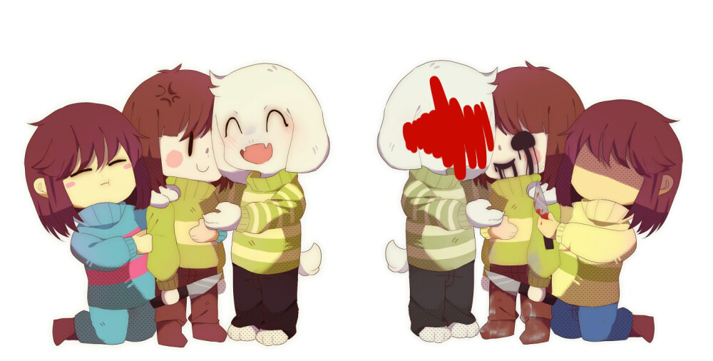 Undertale——Frisk&Chara&Asriel