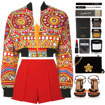 A fashion look from July 2017 featuring flutter-sleeve tops, moschino jacket and loose fitting shorts. Browse and shop related looks.