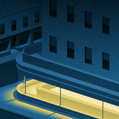 开一夜的灯，蓝蓝的忧郁感，（喜欢这种有质感的冷色）一个住在荷兰的插画师（具体城市不明）画的名叫“Big City Light”的插画作品，没有人的夜晚，只有灯在亮着