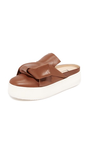 No. 21 皮革设计蝴蝶结装饰平底便鞋