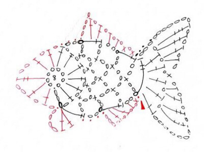钩编蕾丝书签 鱼