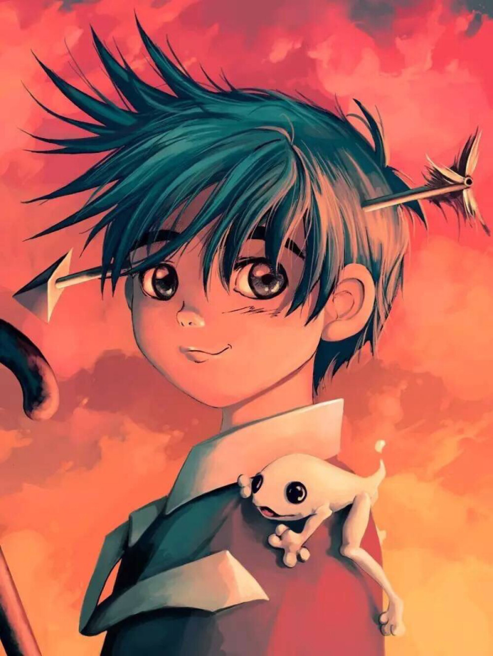 作者: cyril rolando 男孩 头像 夕阳 暖插画 森系