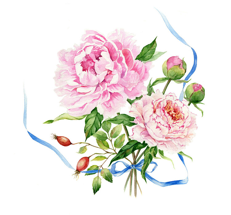 唯美花卉植物插画 彩铅水彩手绘作品 绘画临摹参考素材276张XD002-淘宝网