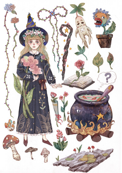 ［画手:芜意_］插画 手绘 唯美 壁纸