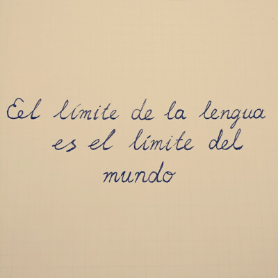 El límite de la lengua es el límite del mundo.