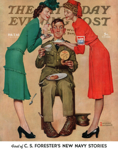 [cp]1940年代插画大师Norman Rockwell为《Saturday Evening Post》杂志创作的封面。Norman Rockwell与《Saturday Evening Post》杂志合作长达47年，为其创作了大量的插画作品。三幅曾经作为《Saturday Evening Post…