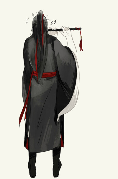 #魔道祖师#忘羡# 少年时期，交换衣服梗…穿着汪叽衣服到处浪的羡羡和穿着羡羡衣服吹笛子破了个音的汪叽…… ​​​​作者：提zizizi【向太太致敬】