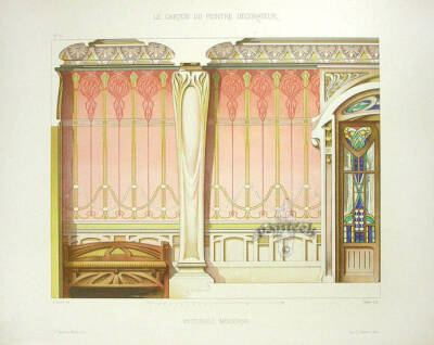 1890年巴黎出版的室内装饰图集。记载着路易十四时期、文艺复兴、洛可可风格、新艺术风格等各种经典风格的装饰。 ????