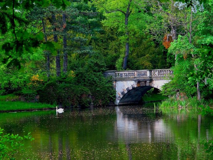 英国古老庄园内的花园。当时的景观设计师，擅长表现乡村住宅的自然美。园中常可见到大树、草坪等多层次的植物组合，时而还有湖光水色映衬。小径或花坛多以曲线型态呈现，自然而不刻意，是英式花园最主要的特色。 ​​​​