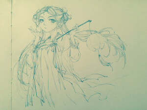 古风 loli 临摹 线稿 手绘 by一落赤契