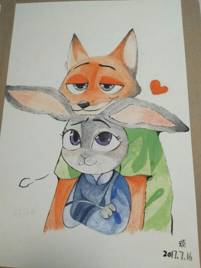 疯狂动物城水彩