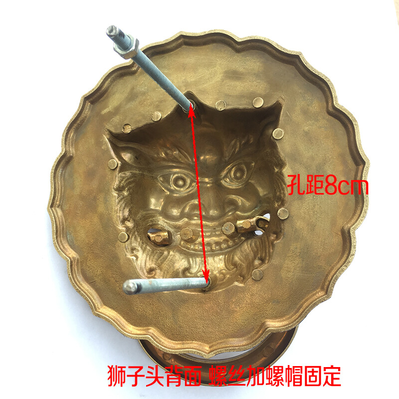 中式古典仿古纯铜门环兽头拉手把手大门狮子头虎头拉环复古典装饰