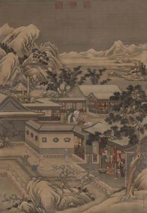 平安春信图郎世宁清绢本北京故宫博物院藏- 高清图片，堆糖，美图壁纸