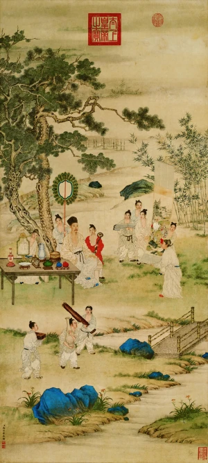 平安春信图郎世宁清绢本北京故宫博物院藏- 高清图片，堆糖，美图壁纸