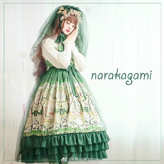 国牌：narakagami #The Little Match Gril#三色可选，绿色