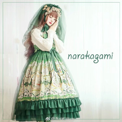 国牌：narakagami #The Little Match Gril#三色可选，绿色