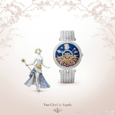 VanCleefArpels梵克雅宝 #致爱芭蕾#圣诞夜，女孩克拉拉梦见胡桃夹子化为王子，带领她与老鼠兵激战，胜利后受到糖梅仙子的盛情款待。一场欢乐梦幻的舞会盛大开启……身着渐变蓝宝石色彩舞衣的糖梅仙子，裙脚飘逸仿若…