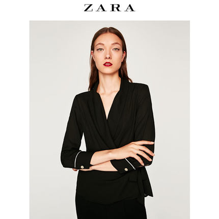 ZARA 女装 礼服领双襟罩衫 03666160800